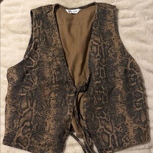 Vigoss Brown and Black Reptile Print Pet Vest